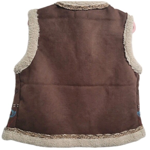 House of Harlow 1960 Embroidered Faux Shearling Vest One Size Boho Western - Picture 12 of 12